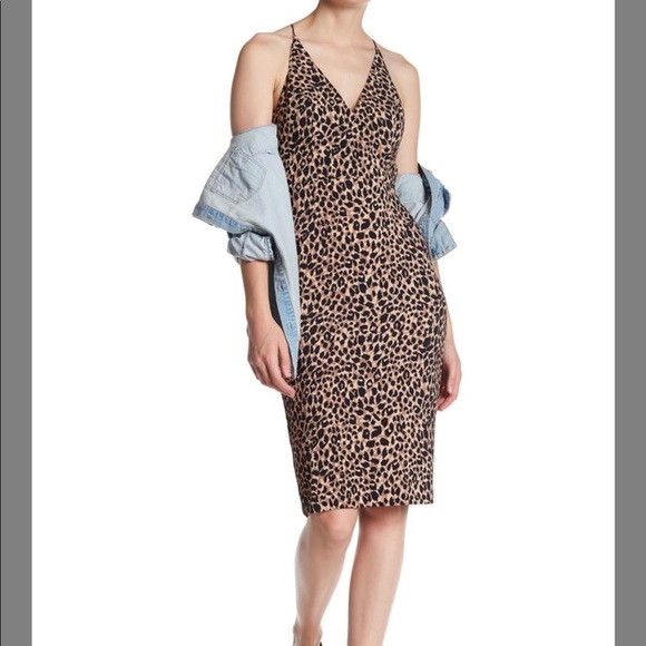 topshop leopard midi dress